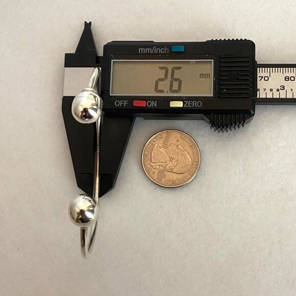 Sterling Silver 925 10MM Removable Bead Ball Cuff Charm Bracelet Sz 6.75" - Picture 15 of 16